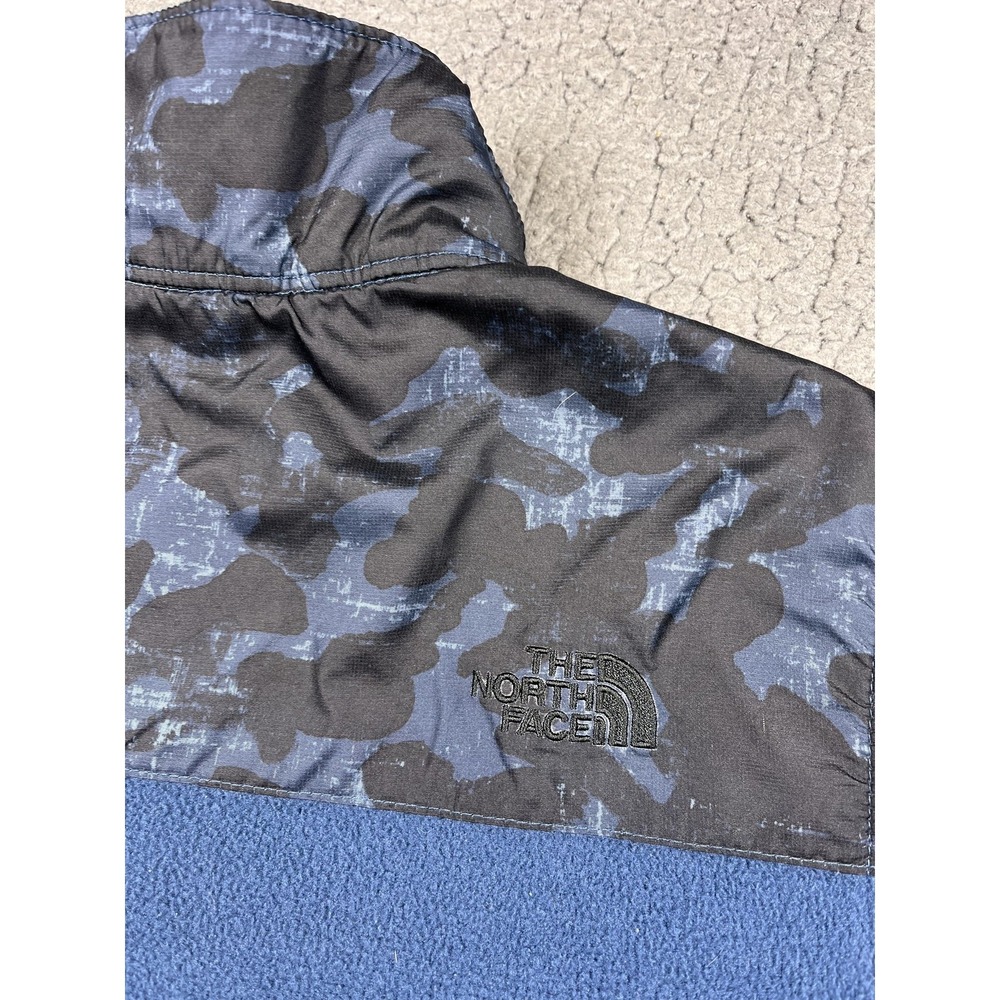 The North Face Jacket Boys Medium 10-12 Blue Camo 1/4 Zip Fleece Pullover - Picture 8 of 10